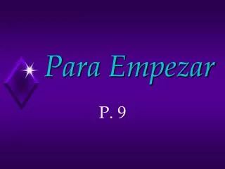 para empezar