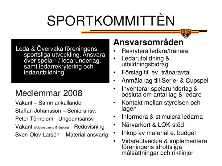 sportkommitt n