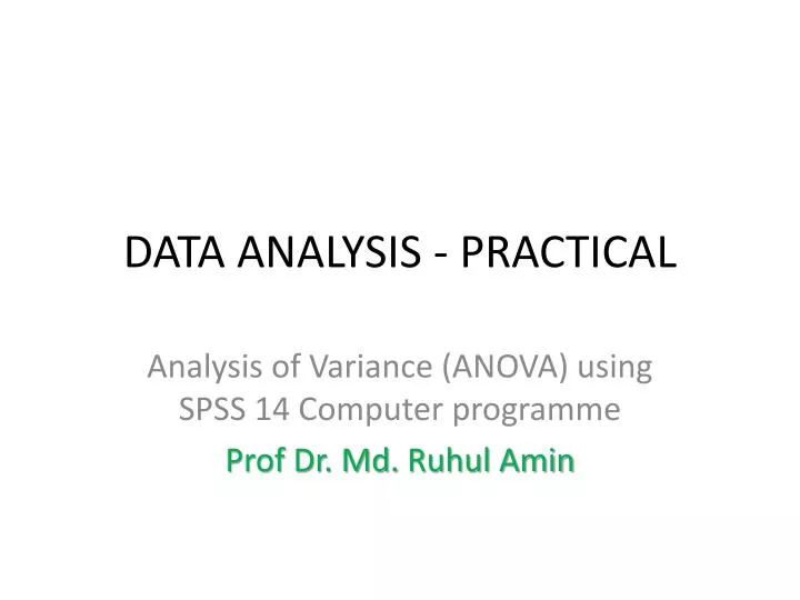 data analysis practical