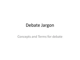 Debate Jargon