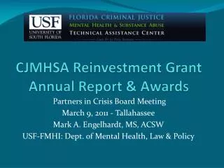 CJMHSA Reinvestment Grant Annual Report &amp; Awards