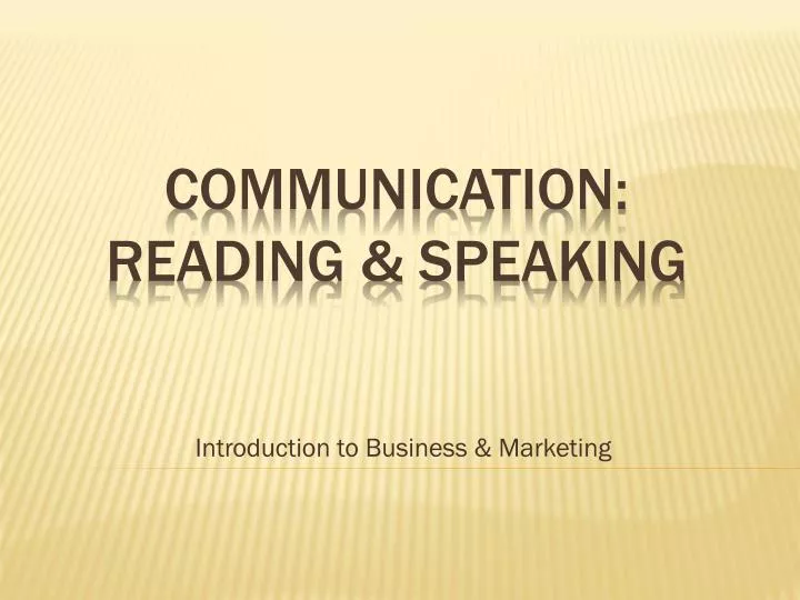 introduction to business marketing