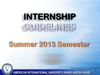 INTERNSHIP GUIDELINES