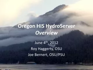 Oregon HIS HydroServer Overview