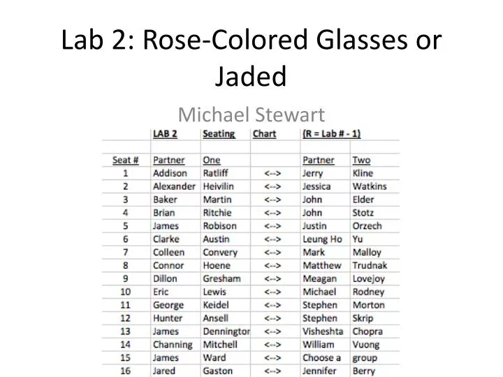 lab 2 rose colored glasses or jaded