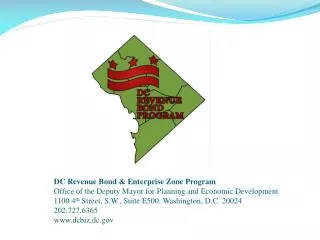 DC Revenue Bond &amp; Enterprise Zone Program