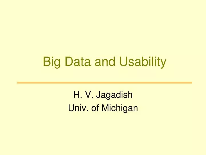 big data and usability