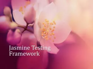 Jasmine Testing Framework