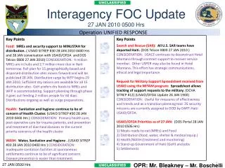 Interagency FOC Update 27 JAN 2010 0500 Hrs