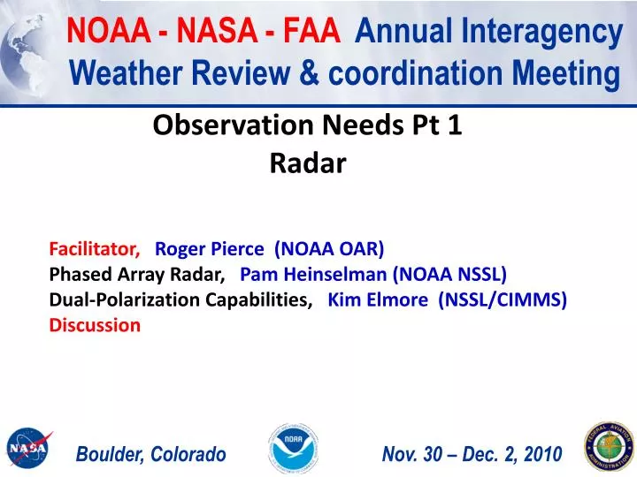 noaa nasa faa annual interagency weather review coordination meeting
