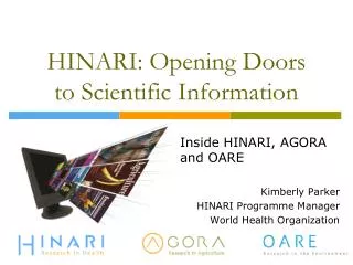 HINARI: Opening Doors to Scientific Information