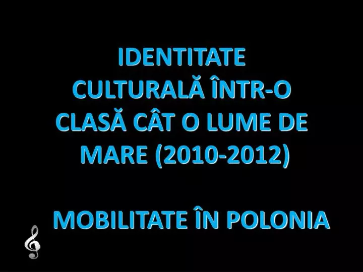 identitate cultural ntr o clas c t o lume de mare 2010 2012 mobilitate n polonia