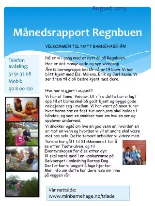 m nedsrapport regnbuen