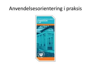 anvendelsesorientering i praksis