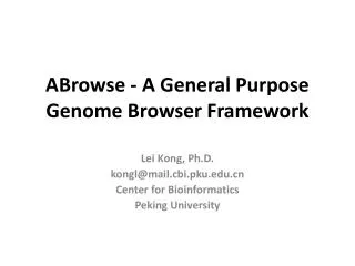 ABrowse - A General Purpose Genome Browser Framework