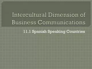 Intercultural Dimension of Business Communications