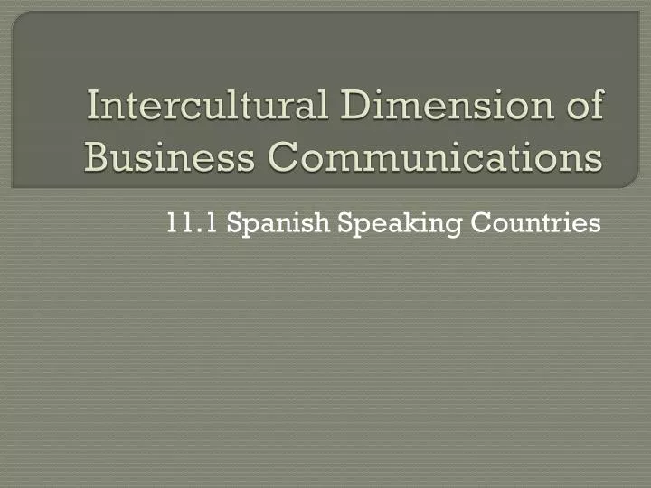 intercultural dimension of business communications