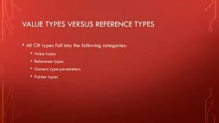 Value Types Versus Reference Types