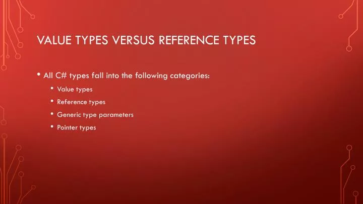 value types versus reference types