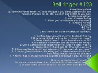 Bell ringer #123