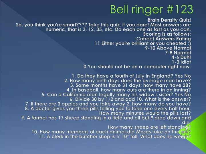 bell ringer 123