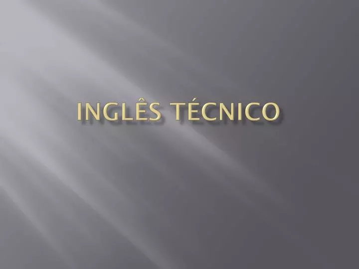 INGLÊS TÉCNICO