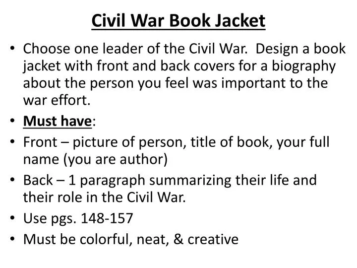 civil war book jacket