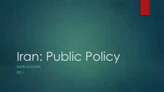 Iran: Public Policy