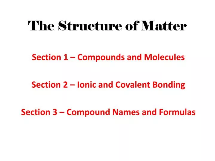 the structure of matter