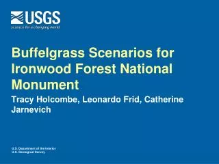 Buffelgrass Scenarios for Ironwood Forest National Monument