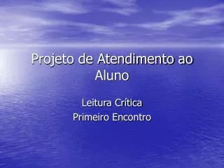 projeto de atendimento ao aluno