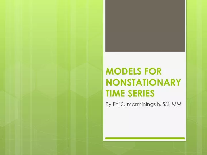 models for nonstationary time series