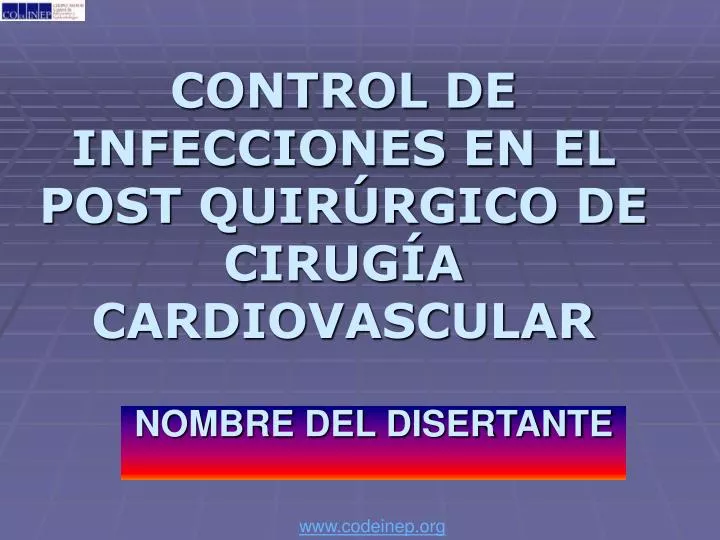 control de infecciones en el post quir rgico de cirug a cardiovascular