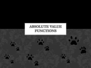 absolute value functions