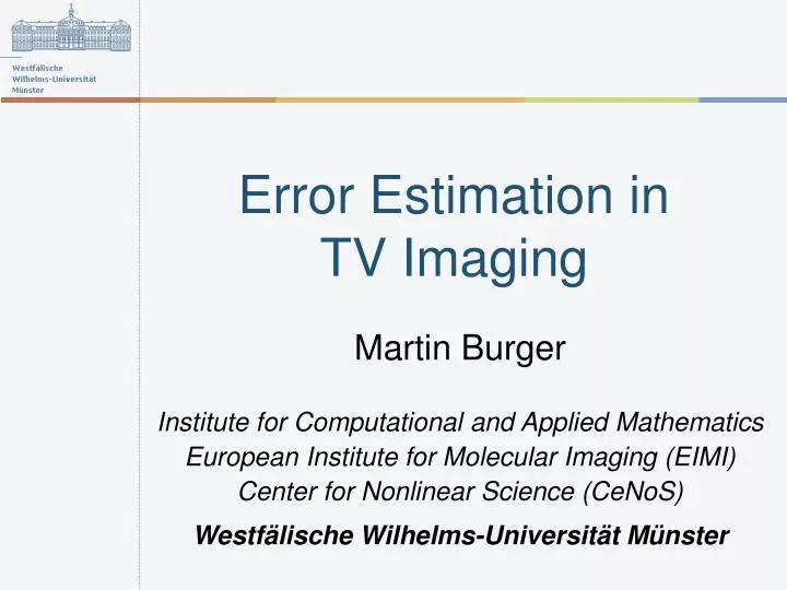 error estimation in tv imaging