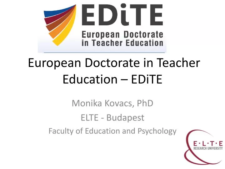 european doctorate in teacher education edite