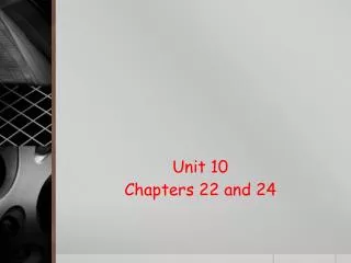 Unit 10 Chapters 22 and 24