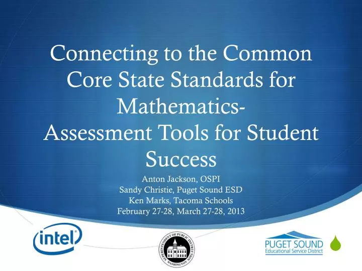 connecting to the common core state standards for mathematics assessment tools for student success