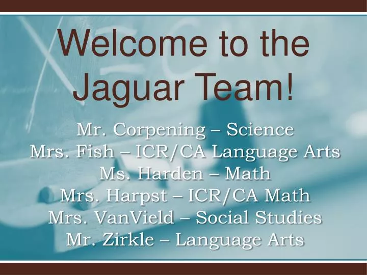 welcome to the jaguar team