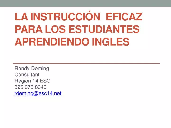 la instrucci n eficaz para los estudiantes aprendiendo ingles
