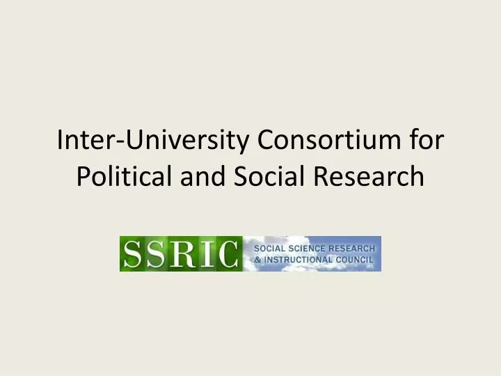 inter university consortium for political and social research