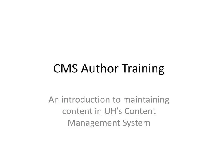 cms author training