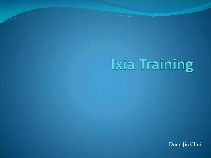 ixia training