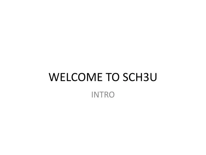 welcome to sch3u