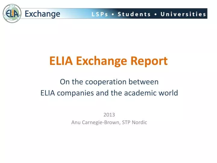 elia exchange report