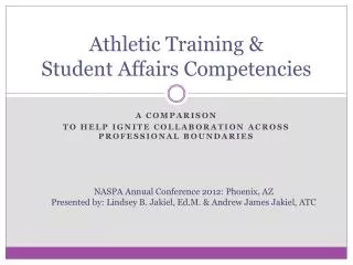 Athletic Training &amp; Student Affairs Competencies