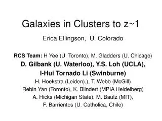 Galaxies in Clusters to z~1