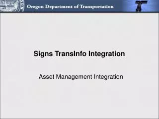 Asset Management Integration