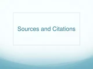 Sources and Citations