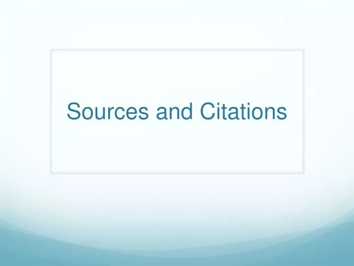 sources and citations